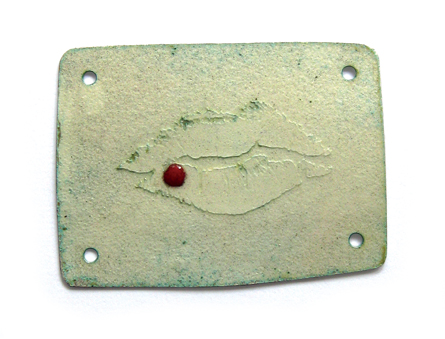 Placa  171;sinnlich187; - prata 925 150; esmalte de fogo, 63X46,5mm - 2010